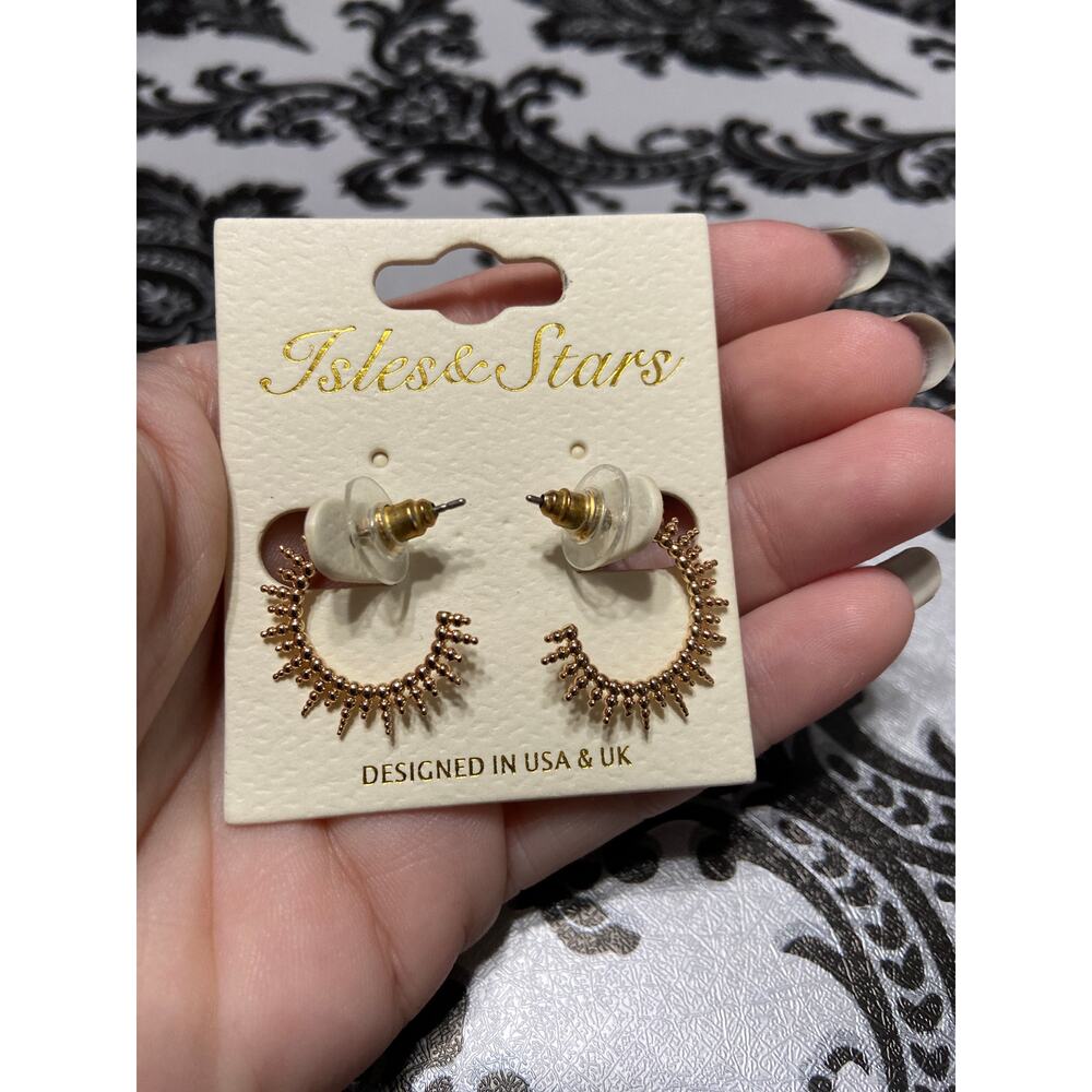 Isles & Stars sunburst gold earrings